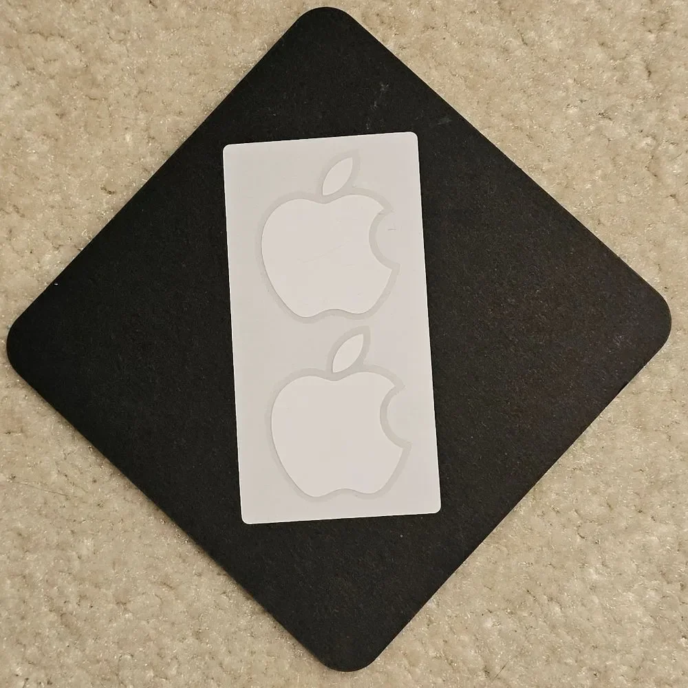 Apple Logo Genuine Authentic OEM iPhone iMac iPad Sticker Lot of 2